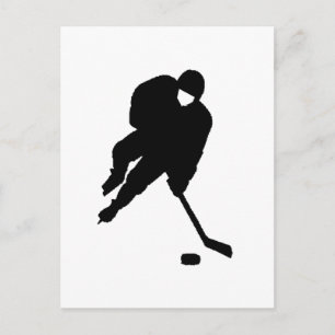 Svart hockeyspelare vykort