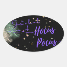 Svart Hocus Pocus Halloween-etikett
