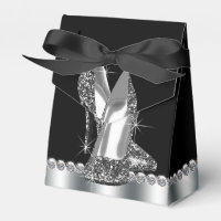 Svart Högt Klack Glitter Högt Klack Skor