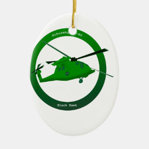Svart hök julgransprydnad keramik