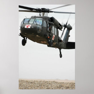 Svart hökhelikopter för UH-60A Poster