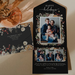 Svart Holiday Card i tre delar