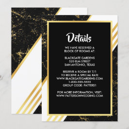 svart hölje av guld marble rand typography inbjudningar