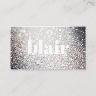 Svart holografisk konfektion i Glitter Visitkort