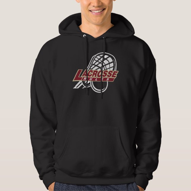 Svart Hooded tröja för Lacrosse Munkjacka (Framsida)