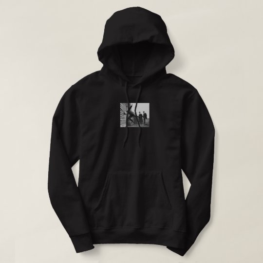 Svart Hoodie med Tryck