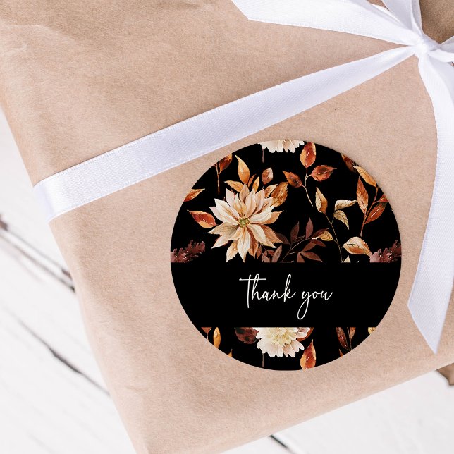 Svart Höst Tack Klistermärke (Black Fall Thank You Sticker
)