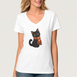 Svart höstkatt t shirt
