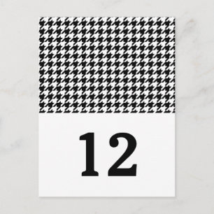 Svart Houndstooth-Bordsnummer vykort