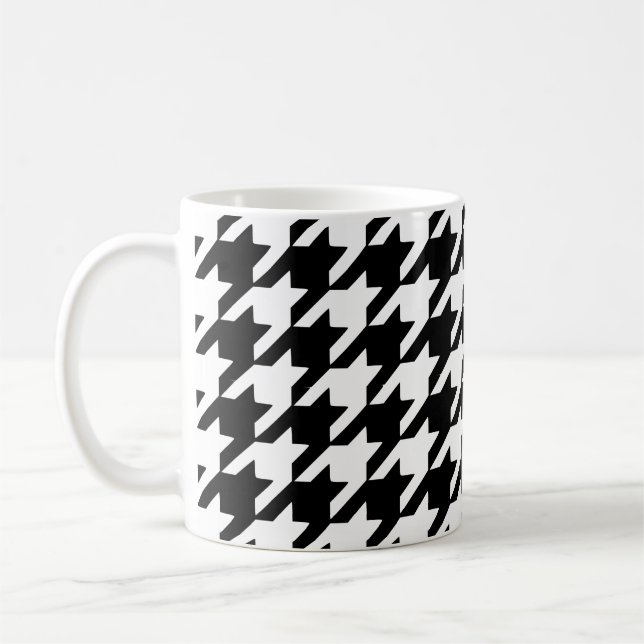 Svart houndstooth-kaffe, Mugg (Vänster)