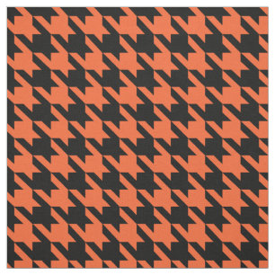 Svart houndstooth-kontroll för orange tyg