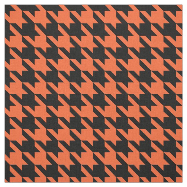 Svart houndstooth-kontroll för orange tyg (Provkarta)
