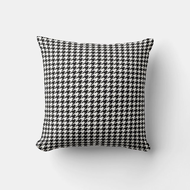 Svart Houndstooth Kudde (Framsida)