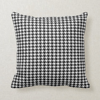 Svart Houndstooth Kudde