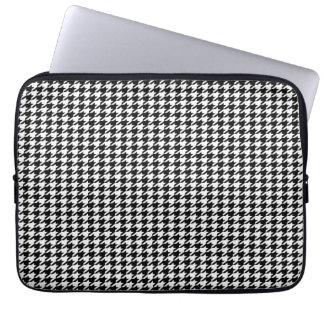 Svart Houndstooth Laptop Fodral