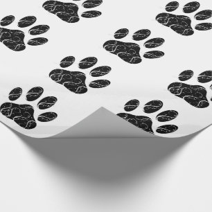 Svart Hund, bläddra ut med vit färg Presentpapper