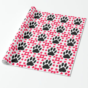 Svart Hund, bläddra ut på utskrift med hjärtfor Presentpapper