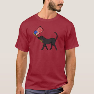Svart Hund Carriage Flagga T-Shirt