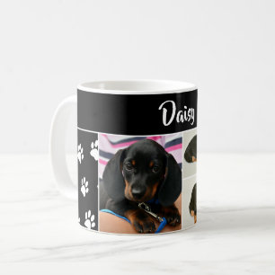 Svart Hund Djurälskare Fotokollage Pawprint Cute Kaffemugg