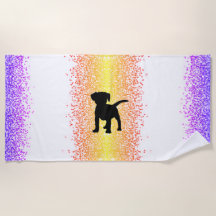 Svart Hund Gnistra Beach Towel