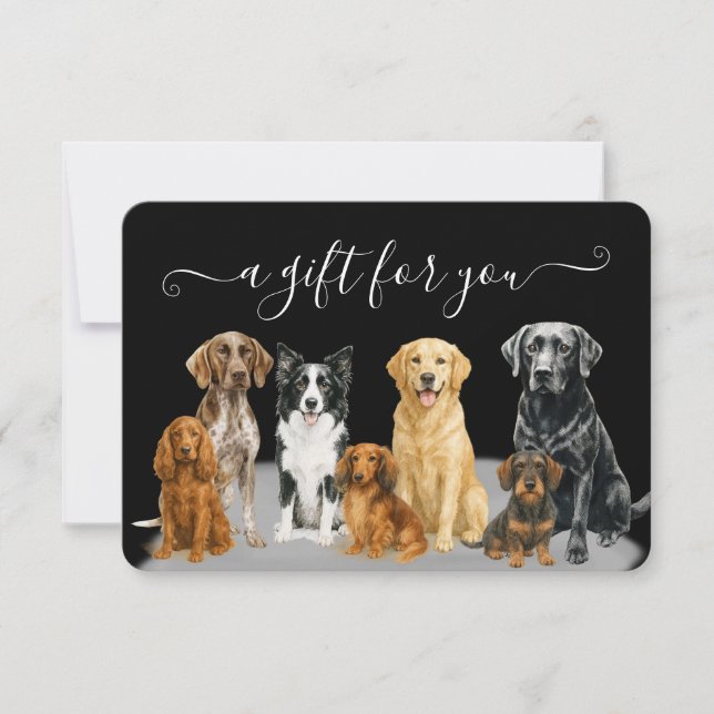 Svart Hund Grooming Pet Boarding Gift Certificate (Framsida)