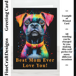 Svart Hund Livliga Färgfläckar, CS6 Anpassad Moder Kort