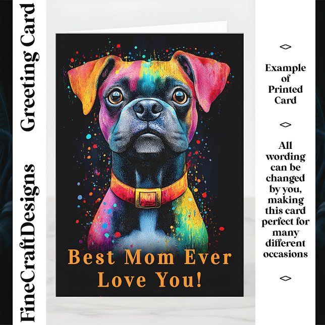 Svart Hund Livliga Färgfläckar, CS6 Anpassad Moder Kort (Skapare uppladdad)