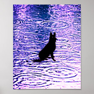 Svart hund med piercing öga poster