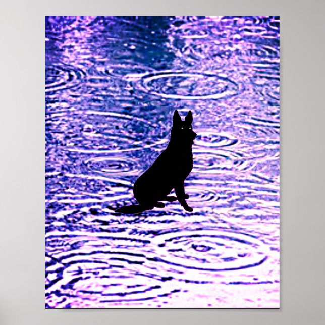 Svart hund med piercing öga poster (Framsidan)