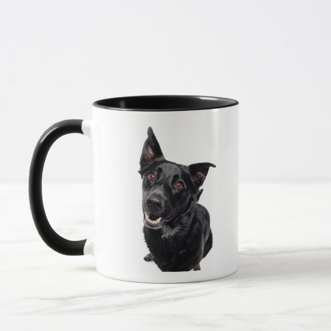 Svart hund mugg (Vänster)