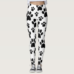 Svart hunddjurtass avtryck leggings