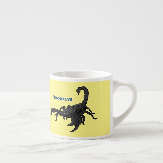 Svart hungrig tecknad för skorpion espressomugg (Höger)