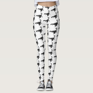Svart hungrig tecknad för skorpion leggings