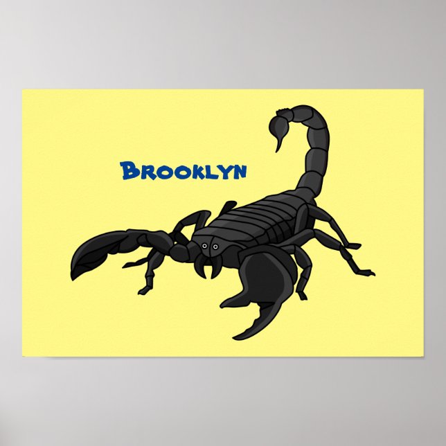 Svart hungrig tecknad för skorpion poster (Framsidan)