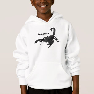 Svart hungrig tecknad för skorpion t shirt
