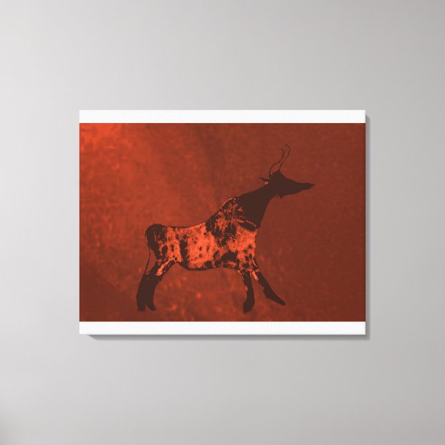 Svart huvud Lascaux Cow-Kanvastryck Canvastryck (Framsida)