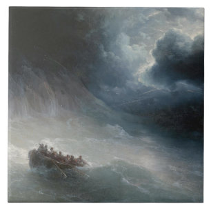 Svart i havet (av Ivan Aivazovsky) Kakelplatta