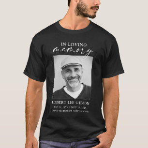 Svart i Loving Memory Funeral Photo Memorial T Shirt
