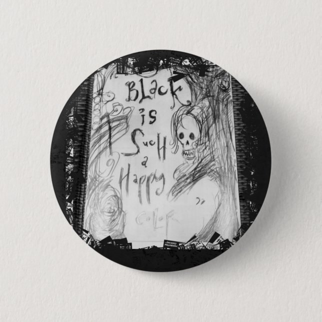 Svart i lycklig färg knapp (Framsida)
