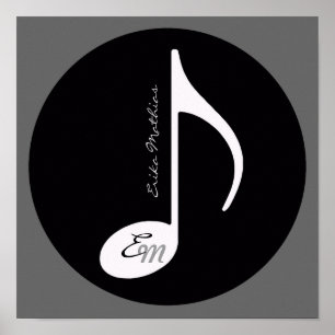 Svart idé om personligens musikanteckning poster