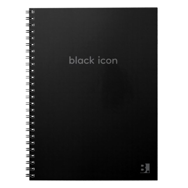 Svart ikon - typografi anteckningsbok (Framsidan)