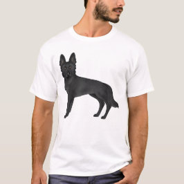 Svart illustration av herdehund av rasen schäfer t shirt