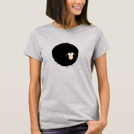 Svart illustration av tecknaden av får t-shirt