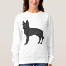 Svart illustration av tysk schäferhund tecknad hun