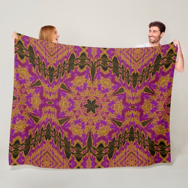 Svart in i Guld Fleece Blanket (På plats)