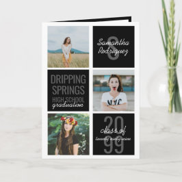 Svart inbjudan till 4-foto-Roligtar Studenten