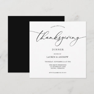 Svart inbjudan till elegantens Thanksgiving, midda