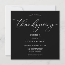 Svart inbjudan till elegantens Thanksgiving, midda