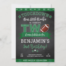 Svart inbjudan till fotboll 2:a födelsedag