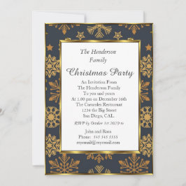 Svart inbjudan till jul i party Golden Färg
